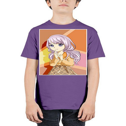 Beautiful girl with long purple hair 42# - anime - Youth Tee Unisex