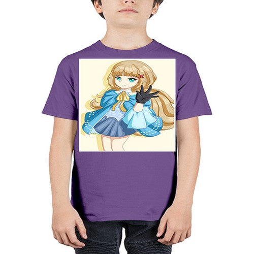 Beautiful princess long hair with blue costume 62# - anime - Youth Tee Unisex