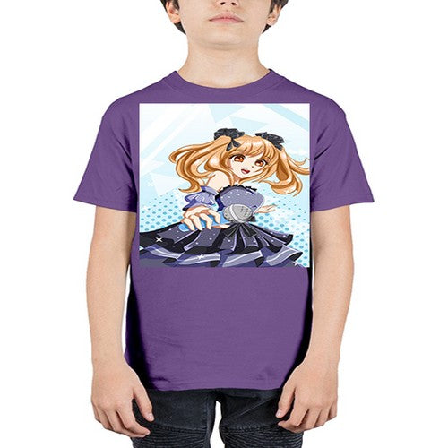 Beautiful singer girl with black dress 19# - anime - Youth Tee Unisex