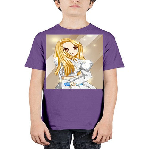 Beautiful singer girl with white dress 182# - anime - Youth Tee Unisex
