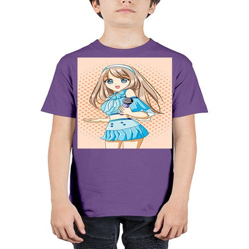 Beautiful singer woman with blue dress 179# - anime - Youth Tee Unisex