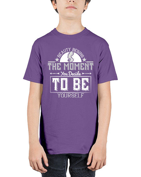Beauty begins the moment you decide to be yourself Style 170# - beauty - fashion - Youth Tee Unisex