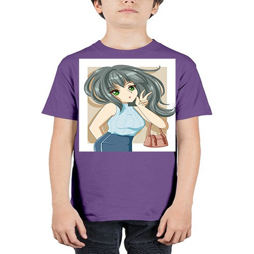 Cool and beautiful girl carry a fashion bag 96# - anime - Youth Tee Unisex
