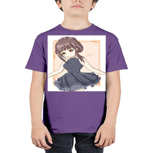 Cute and beatiful princess wearing black dress 117# - anime - Youth Tee Unisex