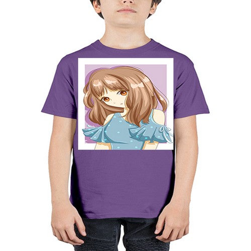 Cute and beautiful girl with blue blouse 101# - anime - Youth Tee Unisex