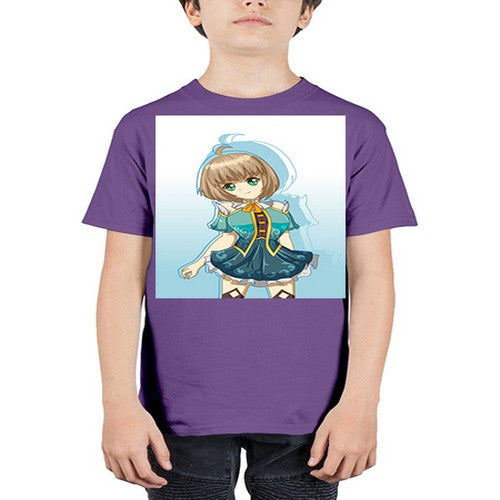Cute and beautiful girl with blue dress game 22# - anime - Youth Tee Unisex