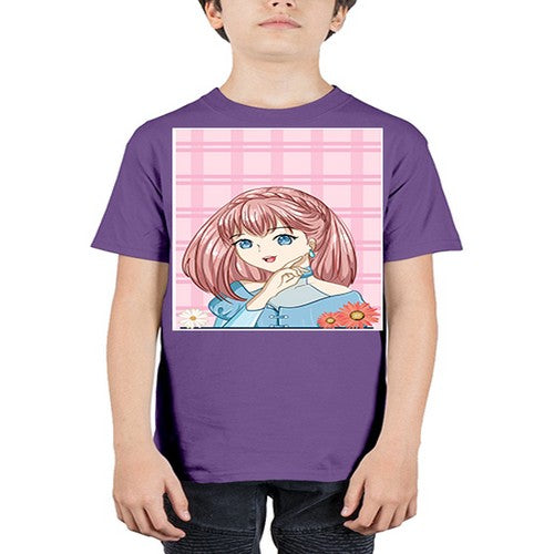 Cute and beautiful princess pink short hair 72# - anime - Youth Tee Unisex