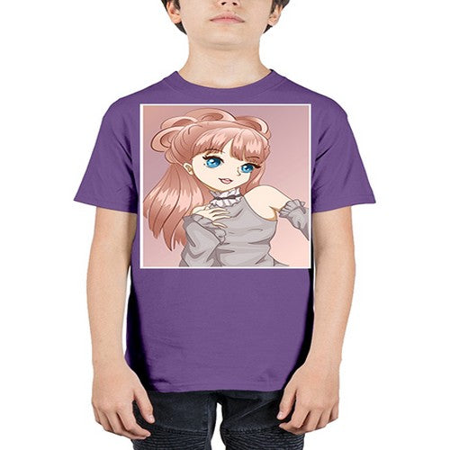 Cute and beautiful princess with brown long hair 55# - anime - Youth Tee Unisex