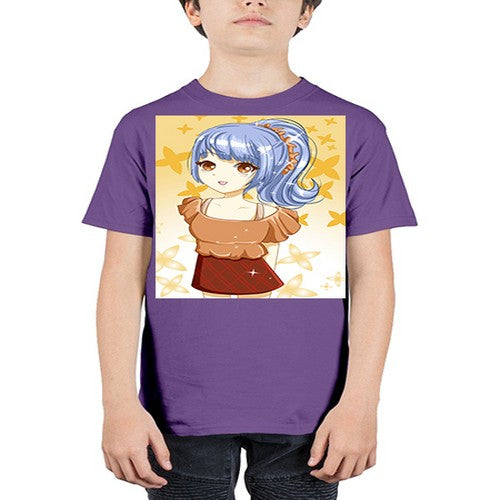 Cute and funny girl with blue hair 31# - anime - Youth Tee Unisex