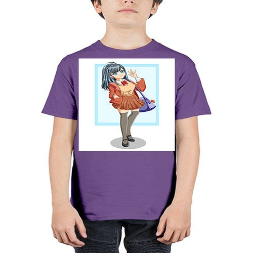 Cute and happy teenage girl back to school 175# - anime - Youth Tee Unisex