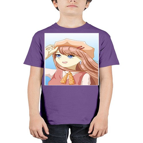 Cute beautiful and funny girl with hat 66# - anime - Youth Tee Unisex