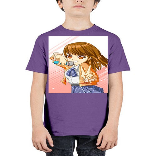 Cute teenage student girl singing song 47# - anime - Youth Tee Unisex