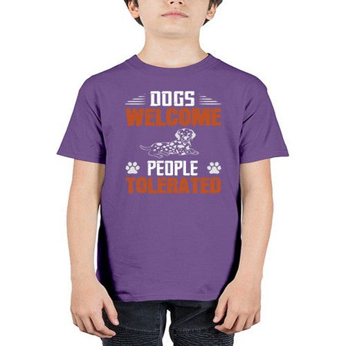Dogs Welcome People Tolerated Style 207# - dogs - Youth Tee Unisex