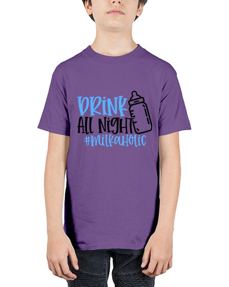 Drink All Night Milkaholic Style 304# - baby - Youth Tee Unisex