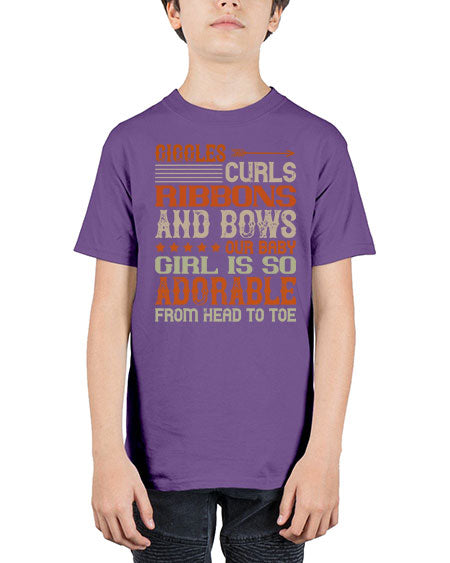 Giggles curls ribbons and bows Our baby girl is so adorable from head to toe Style 319# - baby - Youth Tee Unisex