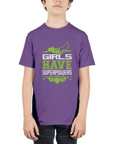 Girls have superpowers 129# - cartoon super hero - Youth Tee Unisex