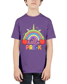 Hello PreK Unicorn Rainbow 312# - prek headstart - Youth Tee Unisex