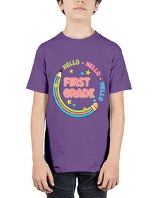 Hello first Grade Pencil 278# - first grade - Youth Tee Unisex