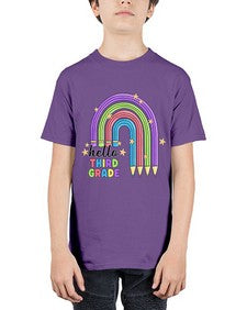 Hello third Grade Pencil Rainbow 347# - third grade - Youth Tee Unisex