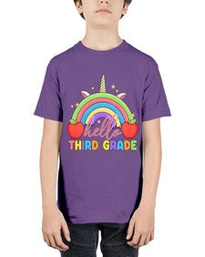 Hello third Grade Unicorn Rainbow 349# - third grade - Youth Tee Unisex