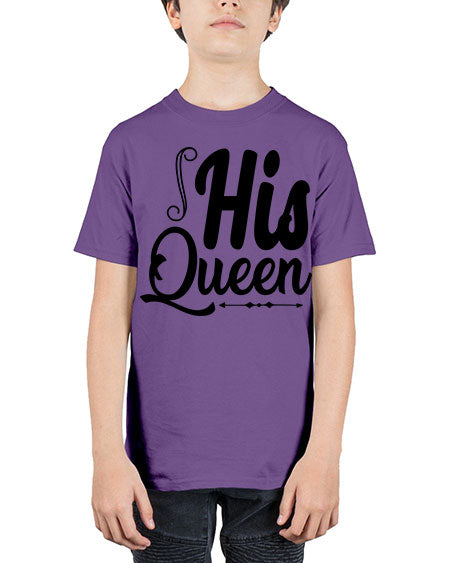 His queen 7# - black words and phrases - Youth Tee Unisex