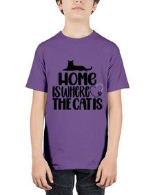 Home Is Where The Cat is Style 93# - cats - Youth Tee Unisex