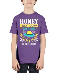 Honey i beat down an alien 4# - ufo - Youth Tee Unisex