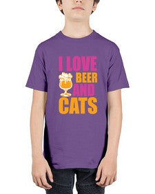 I Love Beer And Cats - cats - Youth Tee Unisex