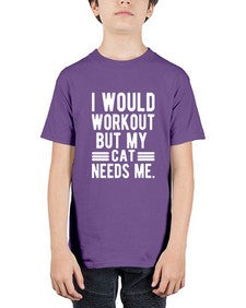 I would Workout - cats - Youth Tee Unisex