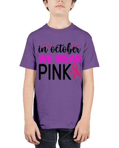 In October We Wear Pink 16# - breast cancer - Youth Tee Unisex