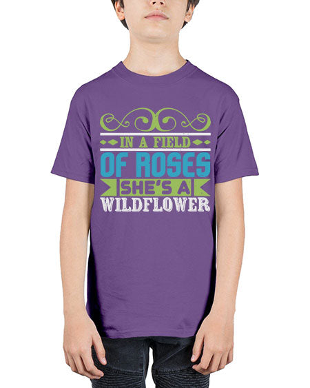 Ina field of Roses shes a wildflower Style 124# - baby - Youth Tee Unisex