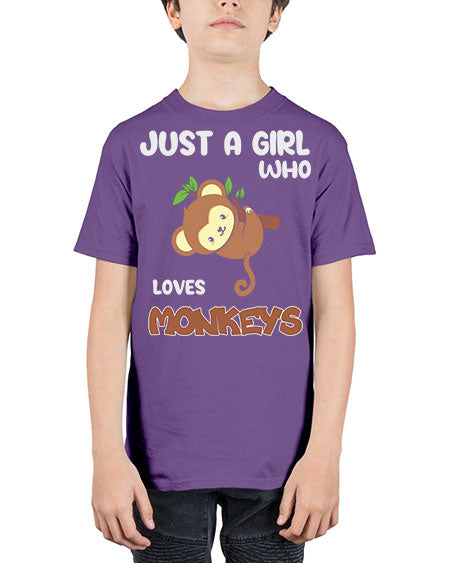 Just a Girl Who Loves 8# - monkey - Youth Tee Unisex
