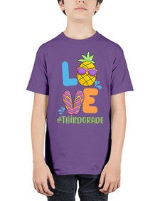 LOVE third Grade Summer Pineapple 527# - third grade - Youth Tee Unisex