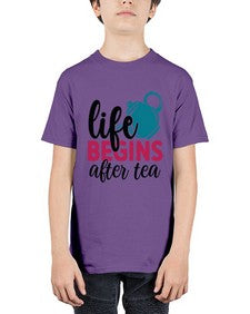 Life Begins After Tea 1298# - tea - Youth Tee Unisex
