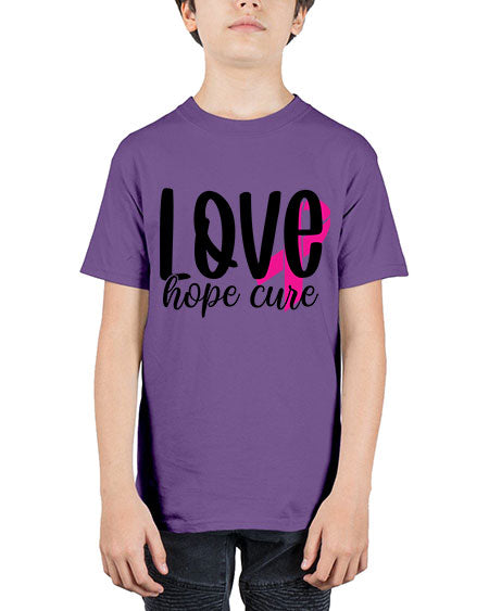 Love Hope Cure 13# - breast cancer - Youth Tee Unisex