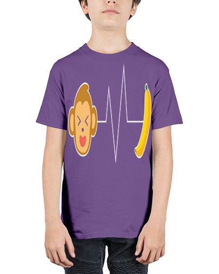 Monkey Heartbeat Banana 13# - monkey - Youth Tee Unisex