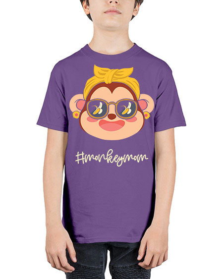 Monkey Mom Banana Glasses 16# - monkey - Youth Tee Unisex