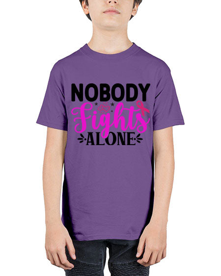 Nobody Fights Alone 12# - breast cancer - Youth Tee Unisex