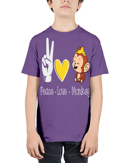 Peace Love Monkey 20# - monkey - Youth Tee Unisex