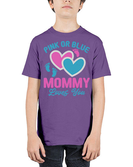 Pink or blue mommy loves you Style 186# - baby - Youth Tee Unisex