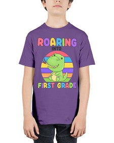 Roaring to first Grade Trex 768# - first grade - Youth Tee Unisex