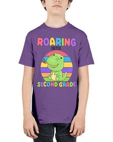 Roaring to second Grade Trex 772# - second grade - Youth Tee Unisex
