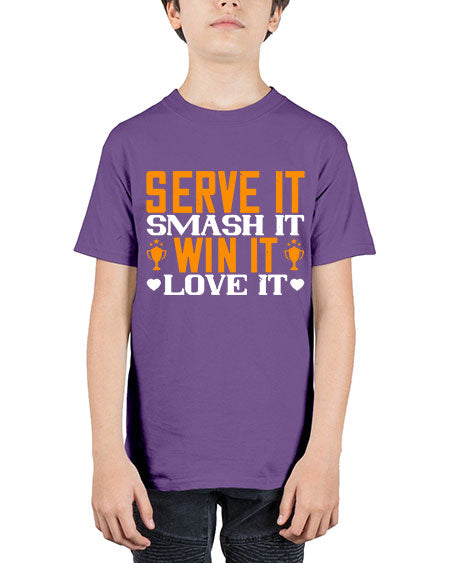 Serve it smash it win it love it 1883# - badminton - Youth Tee Unisex