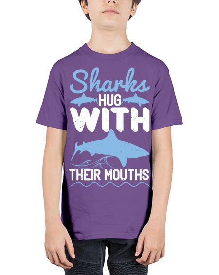 Sharks hug with their mouths Style 22# - shark-fish - Youth Tee Unisex