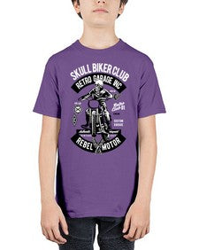 Skull Biker Club 1050# - skull and bones - Youth Tee Unisex