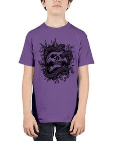 Snake Skull 1095# - skull and bones - Youth Tee Unisex