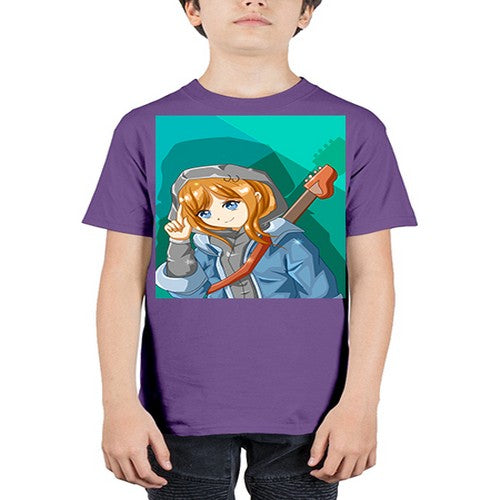 Swag and cute girl with a guitar 50# - anime - Youth Tee Unisex