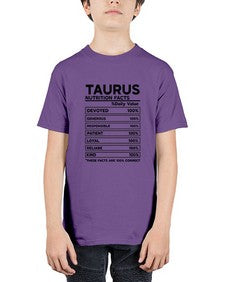 Taurus Nutrition Facts 490# - taurus - Youth Tee Unisex