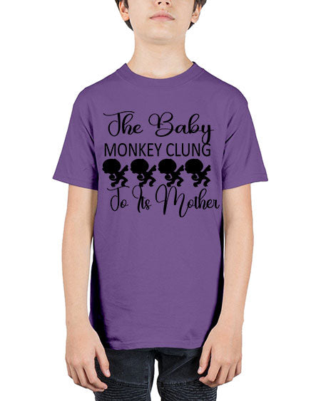 The baby monkey clung to  - monkey - Youth Tee Unisex