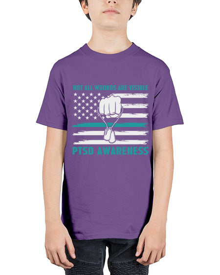 Veteran PTSD Not all wounds 4# - PTSD - Youth Tee Unisex